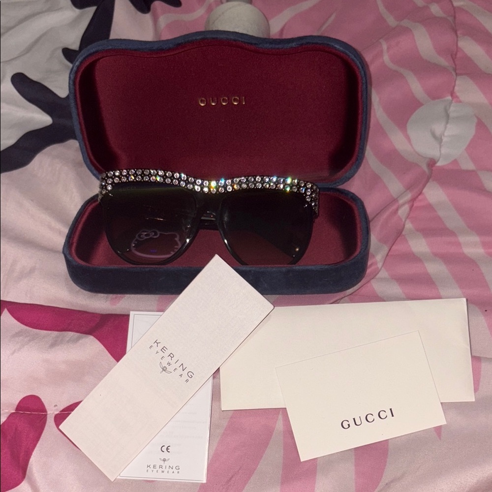 Gucci Black Sunglasses with Sparkling Accents